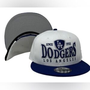 LOS ANGELES DODGERS SNAPBACK NEW‎ ERA 9FIFTY CREST WHITE BLUE CAP HAT